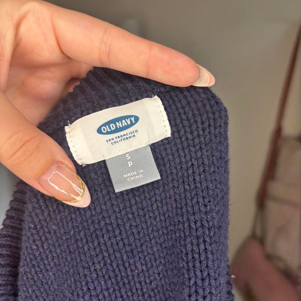 Old Navy Navy Blue Cable Knit Crewneck Sweater | Size S‎ - Picture 3 of 4